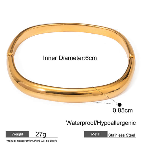 Stainless Steel Minimalist Square Bracelet with Fashion Metal Clasp