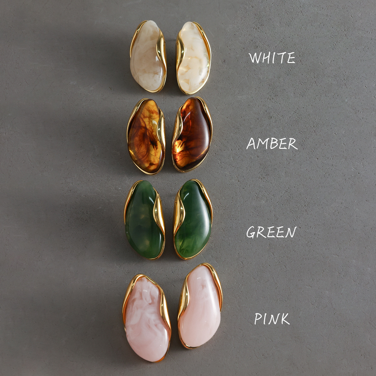 Elegant Maillard Resin Stud Earrings with Stainless Steel and Premium Finish