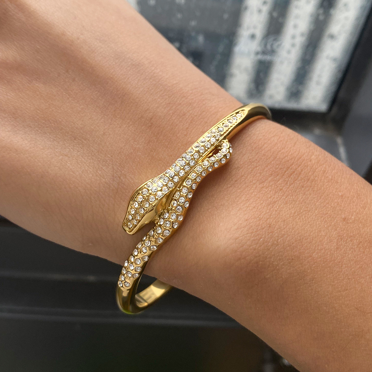 3 Styles Stainless Steel Snake Bracelets Luxury 18K Gold Plated Fade Resistant