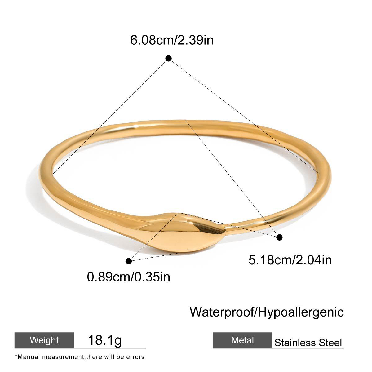 3 Styles Stainless Steel Snake Bracelets Luxury 18K Gold Plated Fade Resistant
