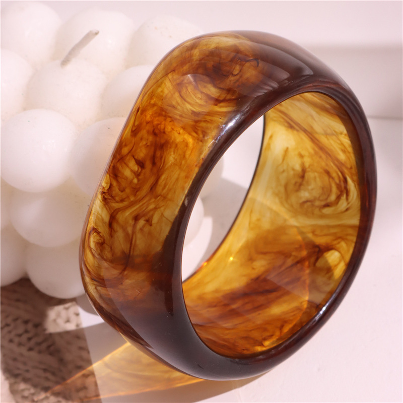 Resin Oval Wide Geometric Gradient Bracelet, Available in 7 Colors