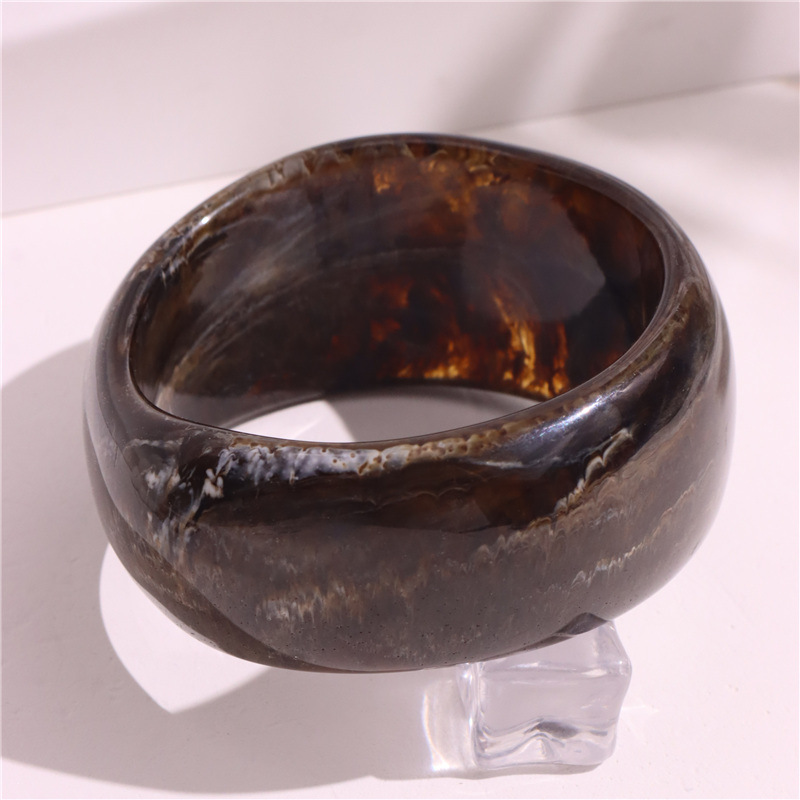 Resin Oval Wide Geometric Gradient Bracelet, Available in 7 Colors
