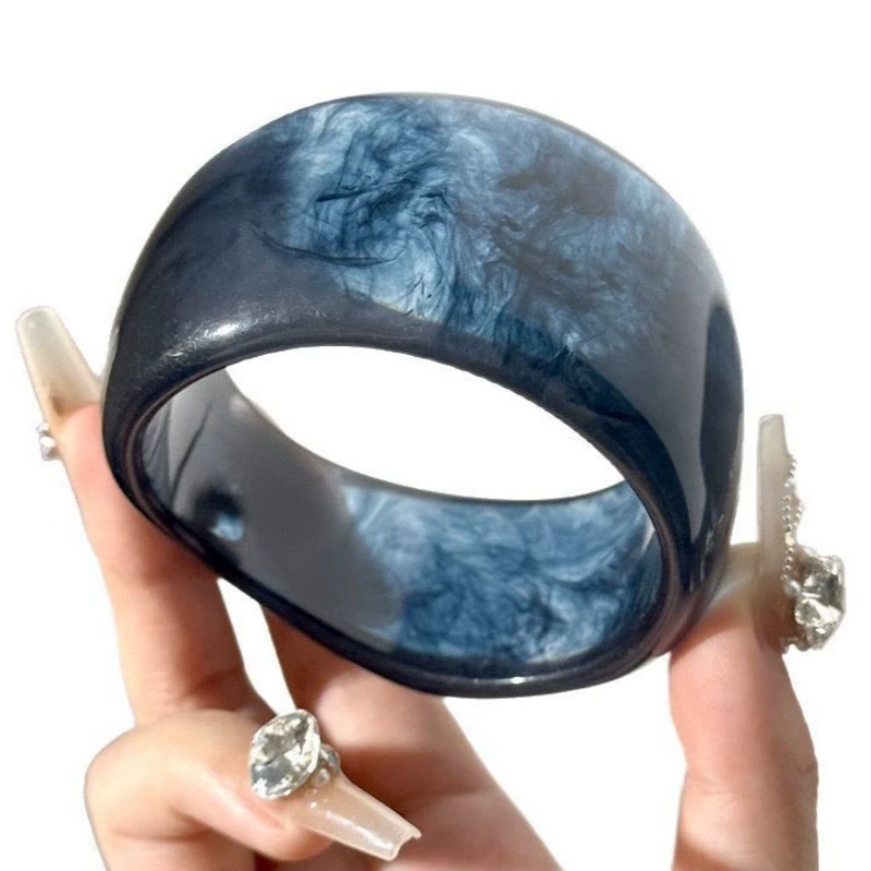 Resin Oval Wide Geometric Gradient Bracelet, Available in 7 Colors