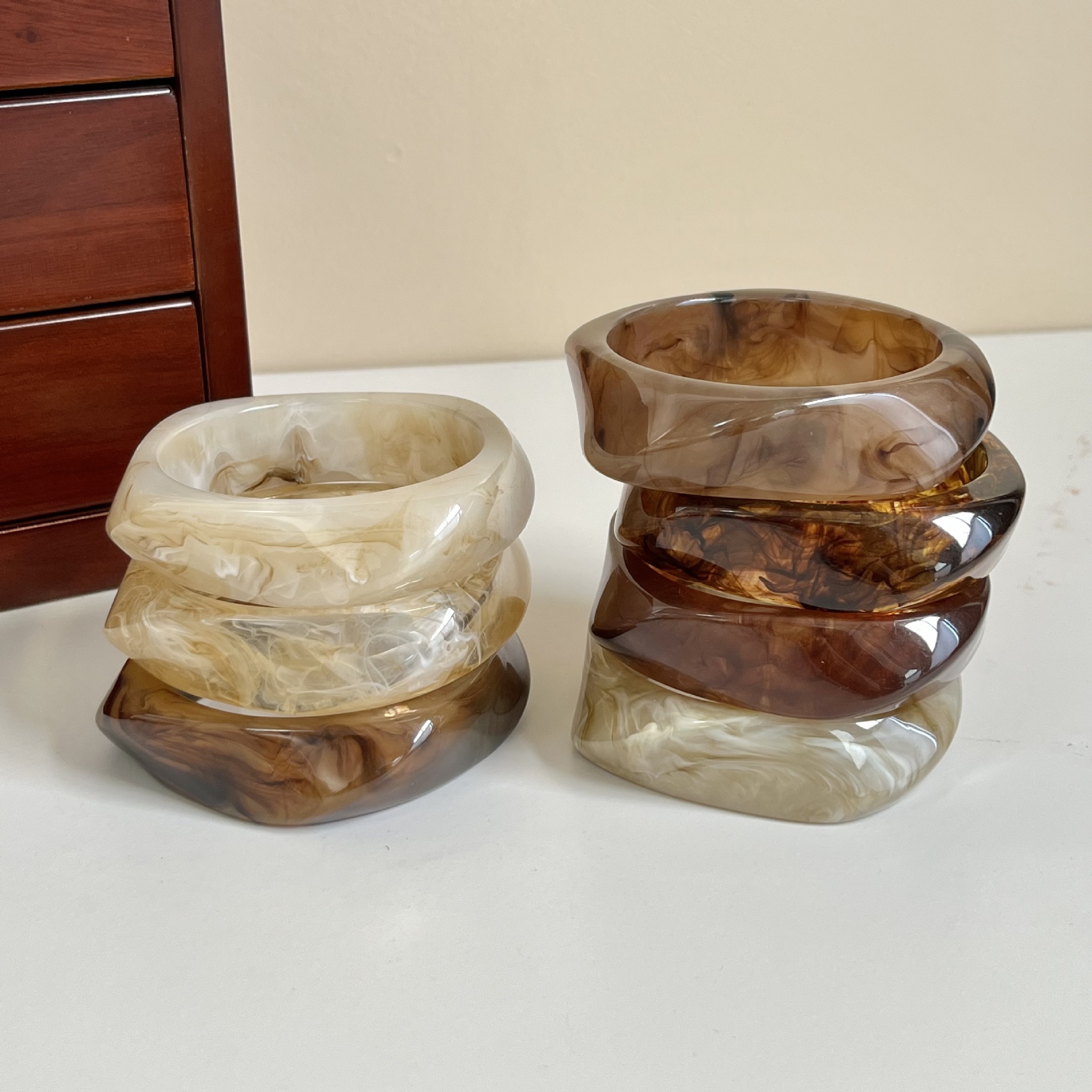 Geometric Gradient Resin Cuff Bracelet Available in 32 Colors