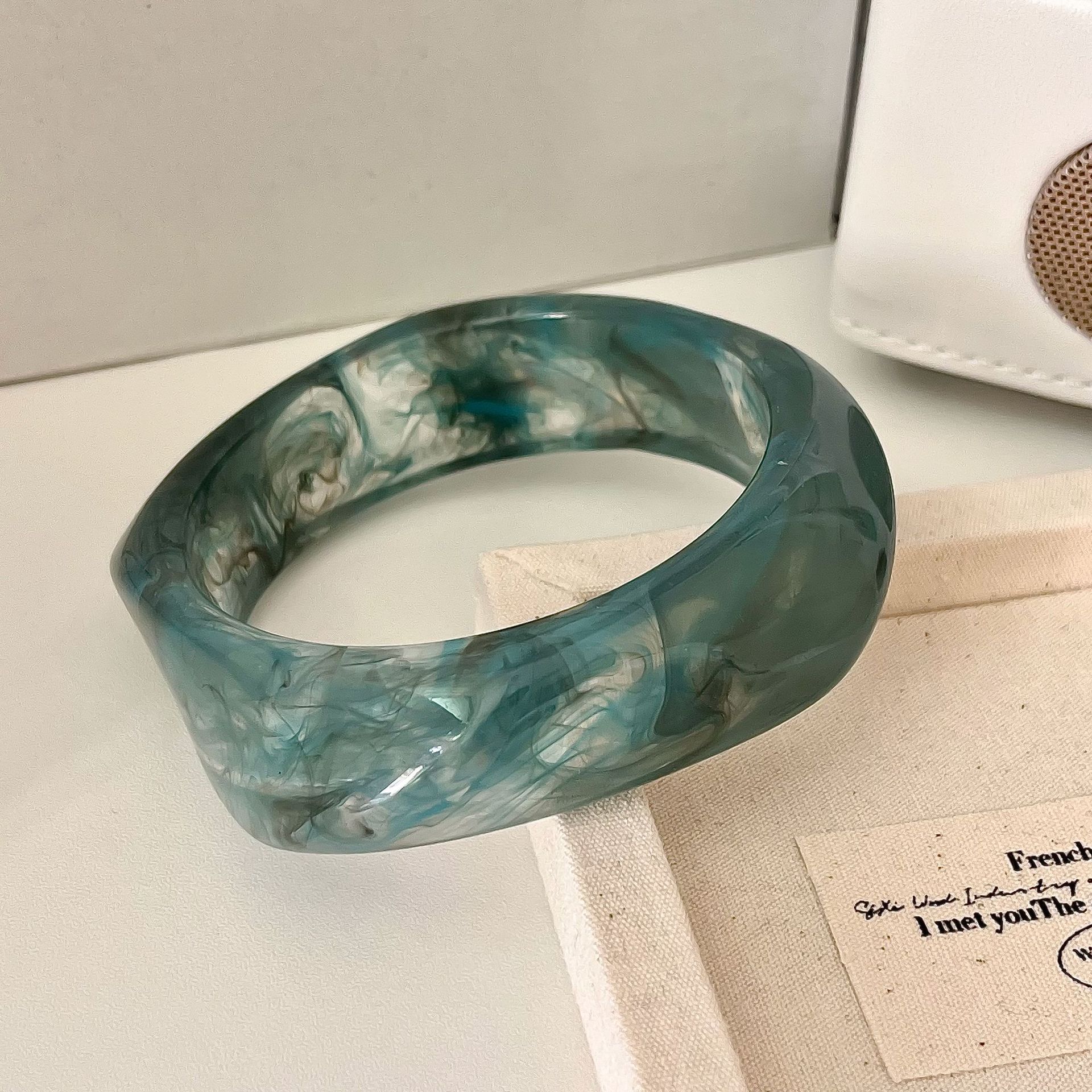 Geometric Gradient Resin Cuff Bracelet Available in 32 Colors