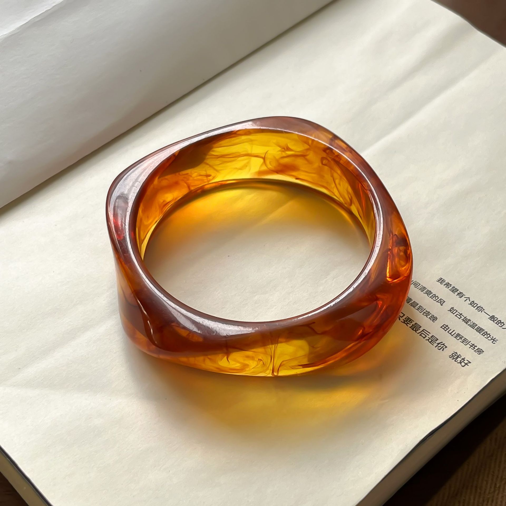 Geometric Gradient Resin Cuff Bracelet Available in 32 Colors