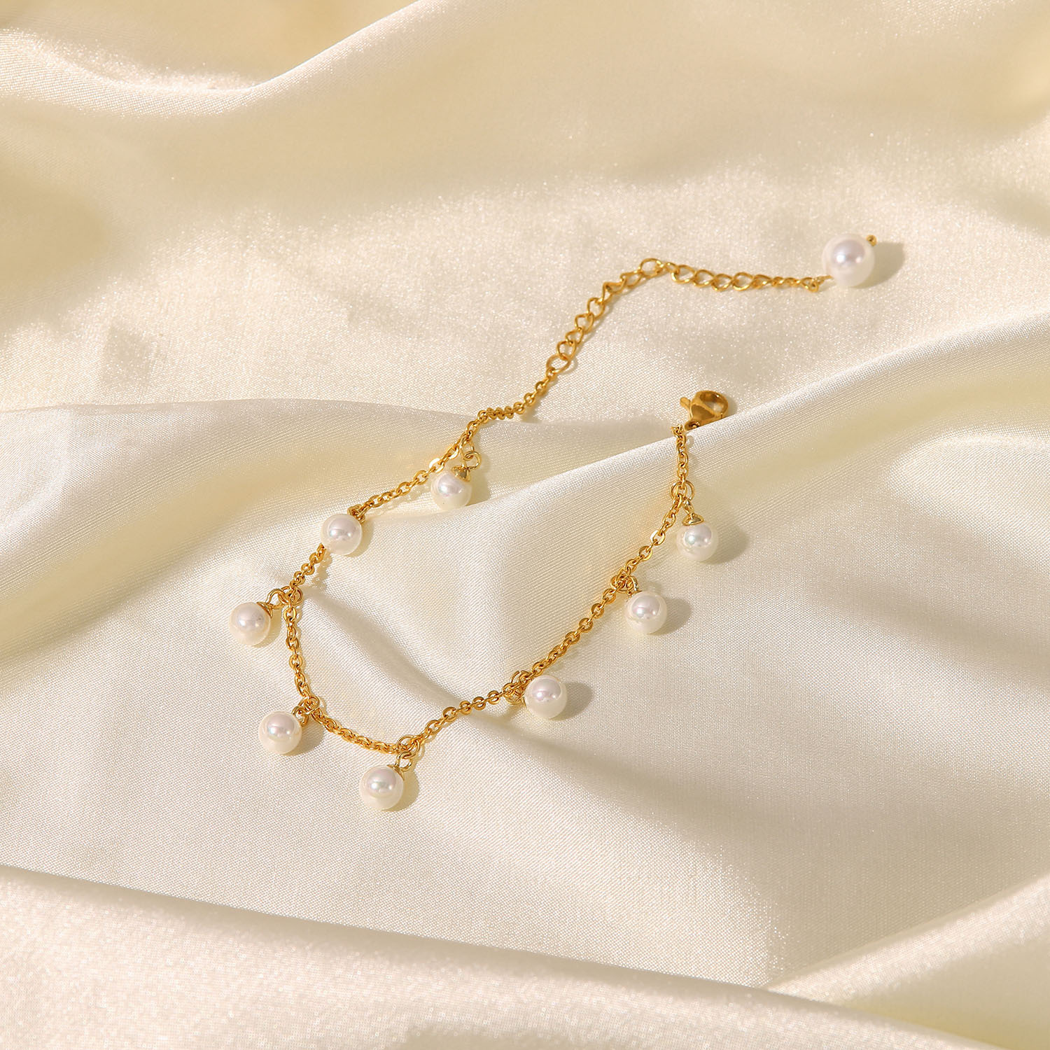 Elegant Pearl Tassel Pendant Anklet for Fashion Jewelry
