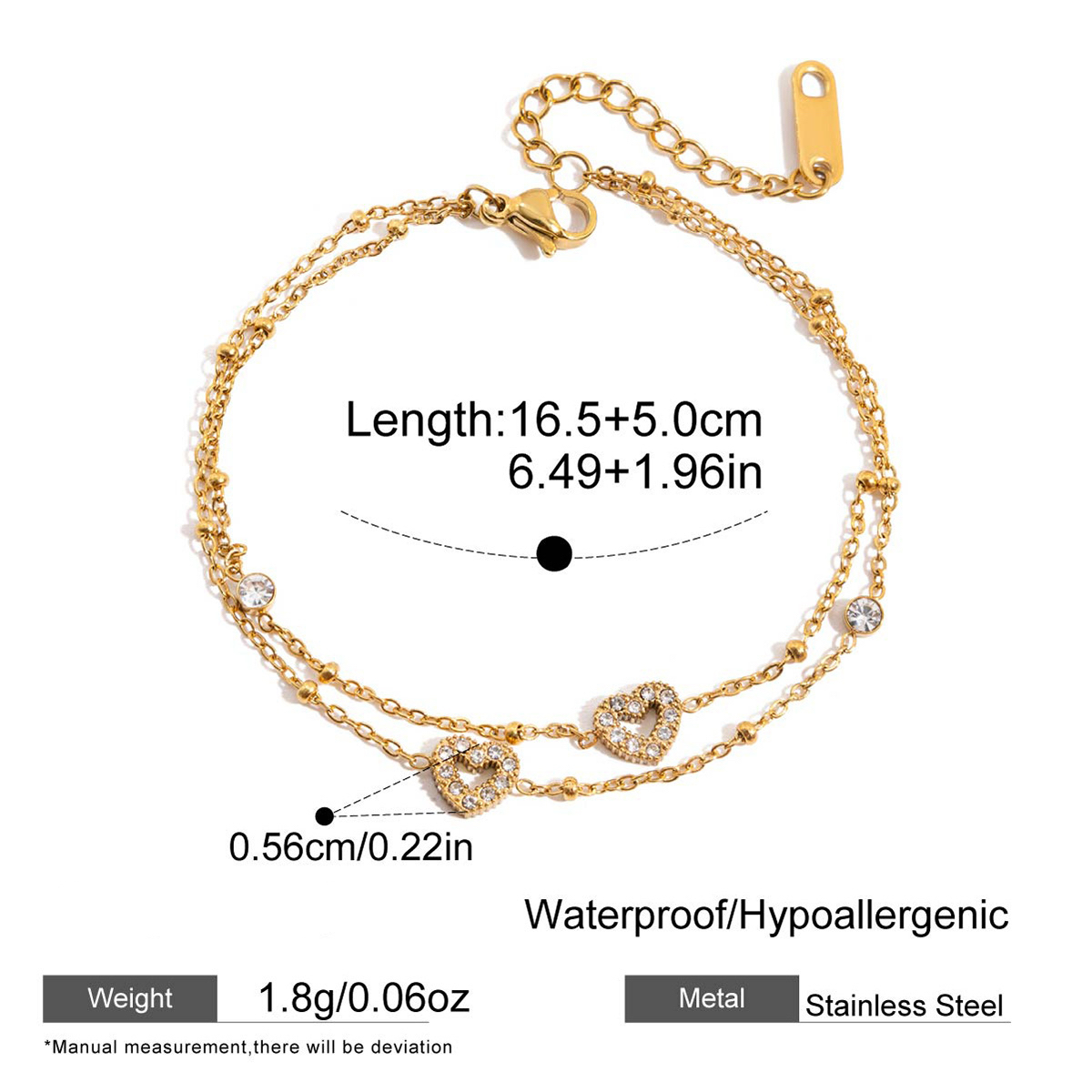 Two Layered Rhinestone Bracelet Set Luxury Stackable Bracelets