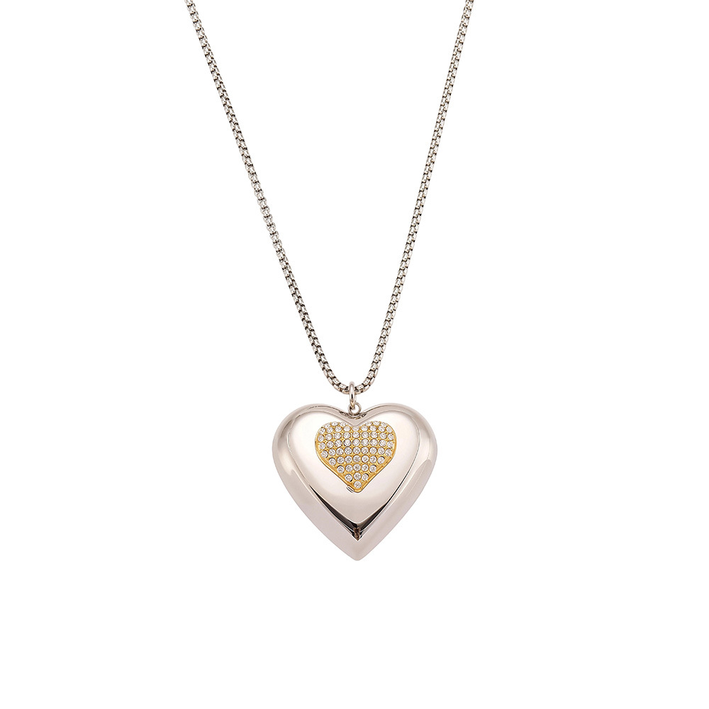 Fashion Heart Shape Necklace with Sparkling Stones