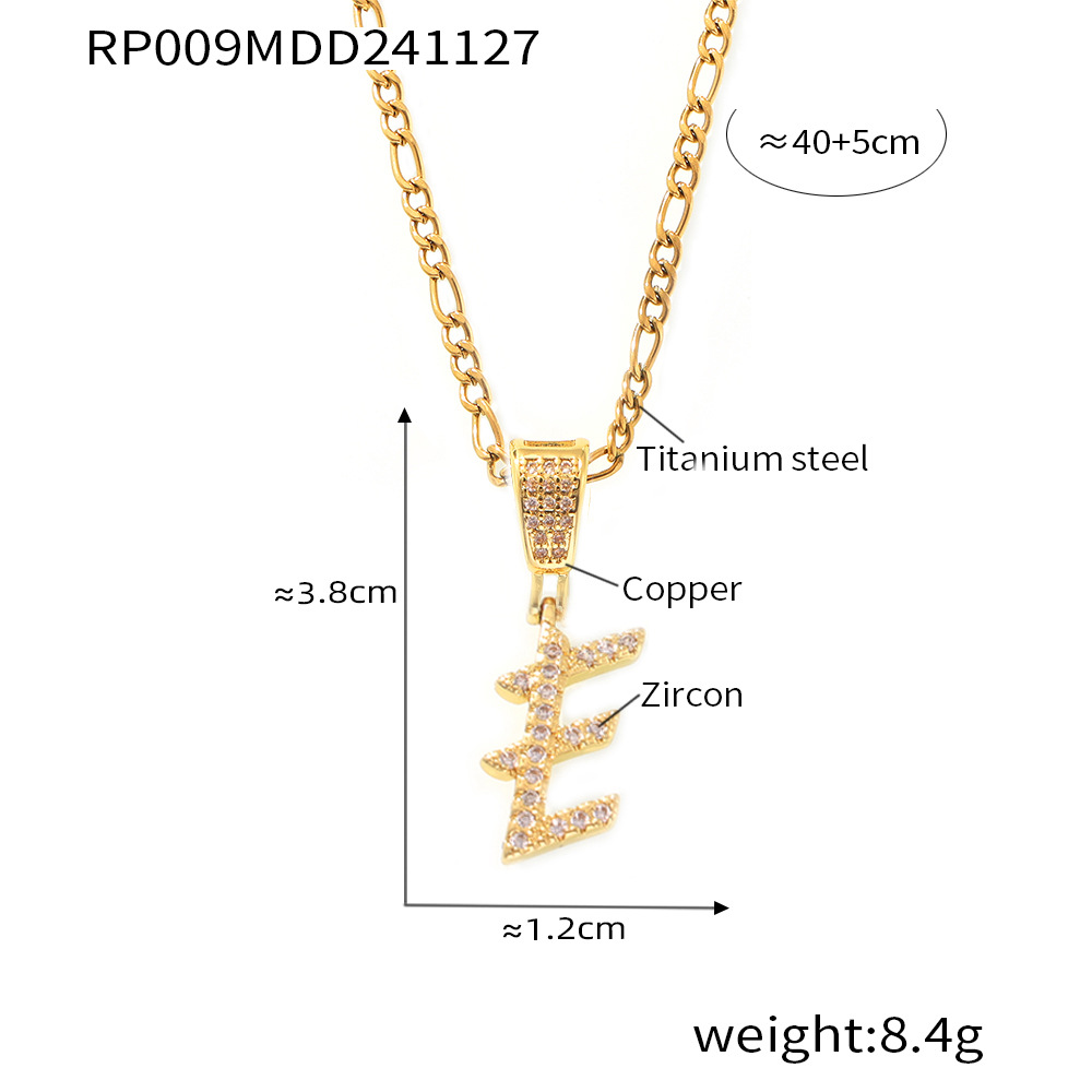 Zircon Letter Pendant Necklace 26 Alphabet Charms