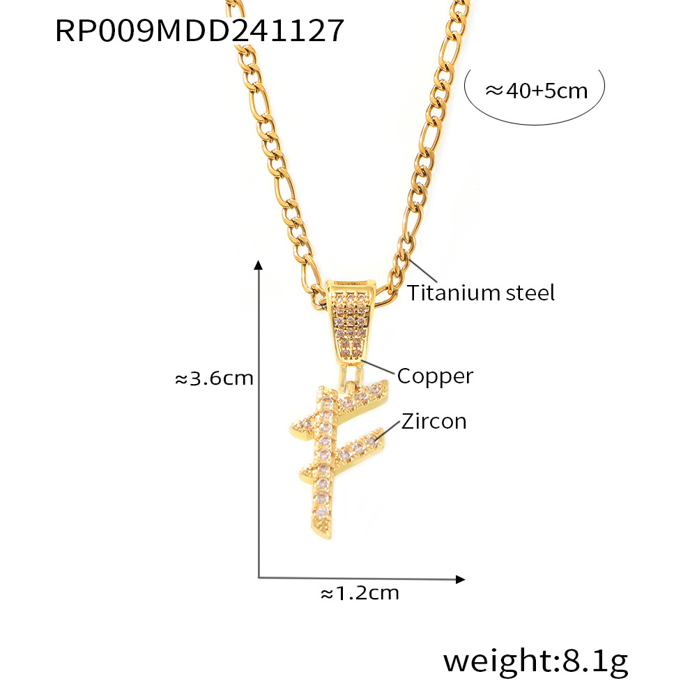 Zircon Letter Pendant Necklace 26 Alphabet Charms
