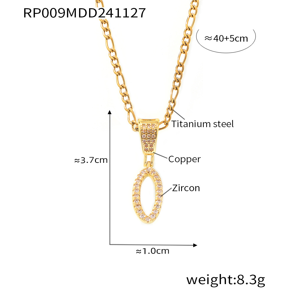 Zircon Letter Pendant Necklace 26 Alphabet Charms