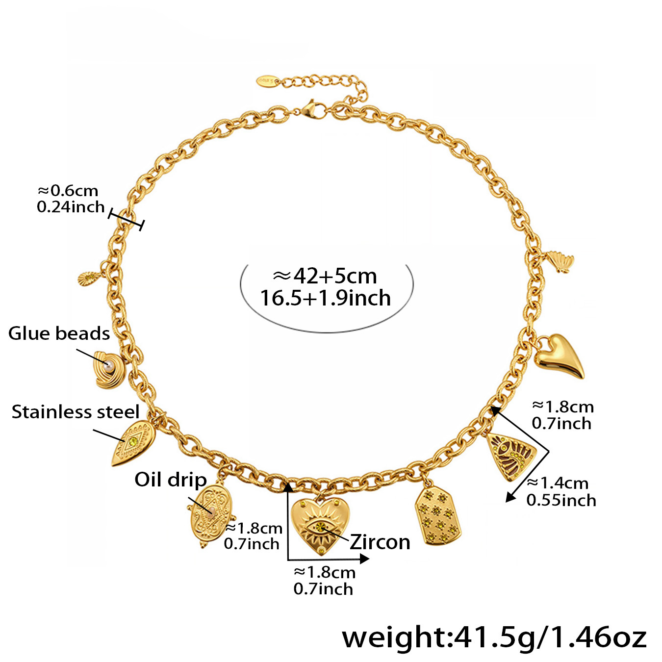 Vintage Enamel and Zircon Multi-Pendant Necklace and Bracelet Set
