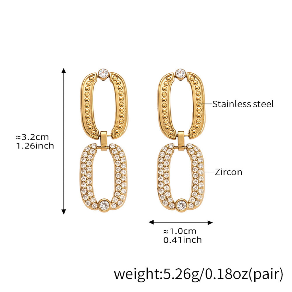 Handcrafted Rectangular Full Rhinestone Necklace Bracelet and Earring Set