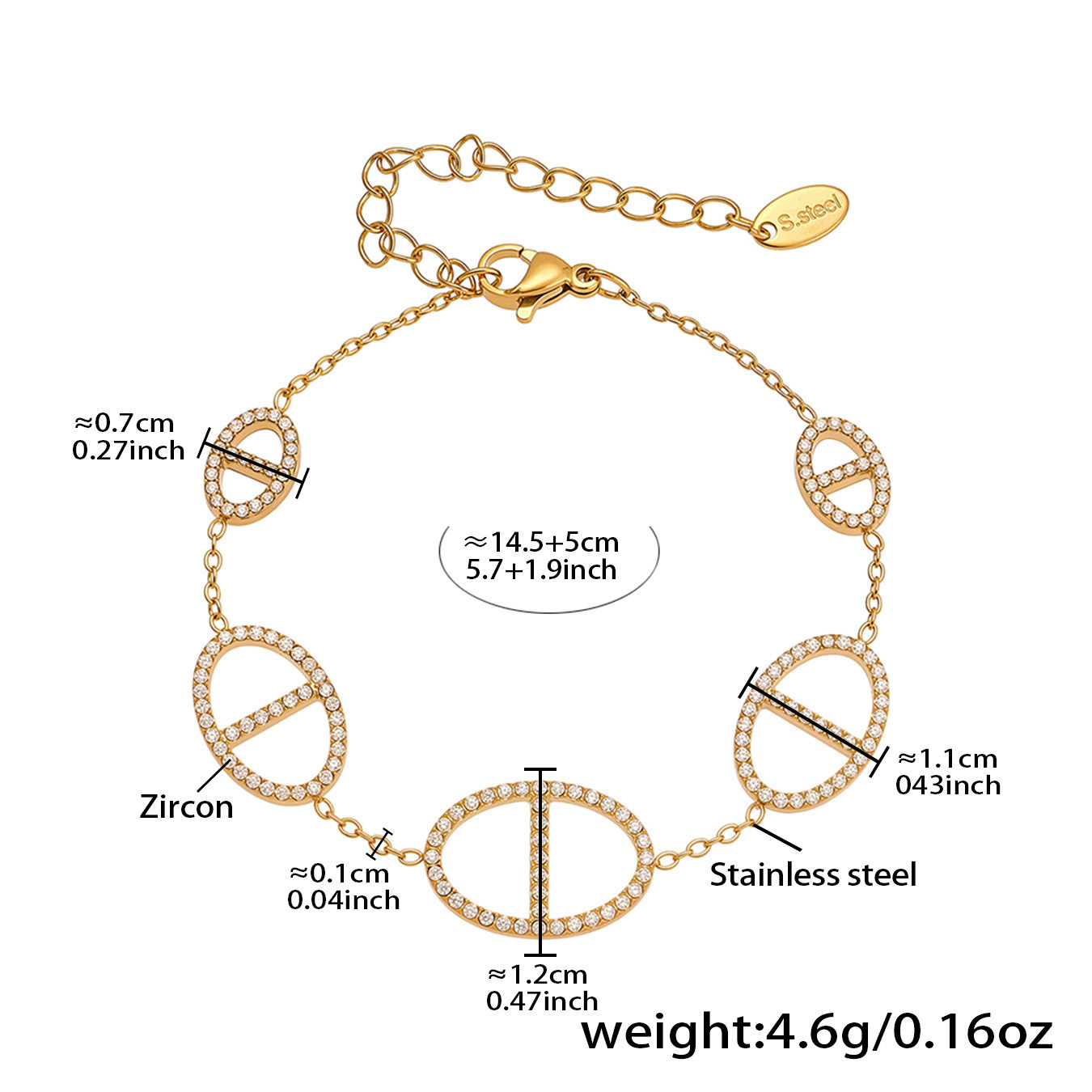 Luxury Full Rhinestone Bracelets Sun Design and Four Leaf Clover Design