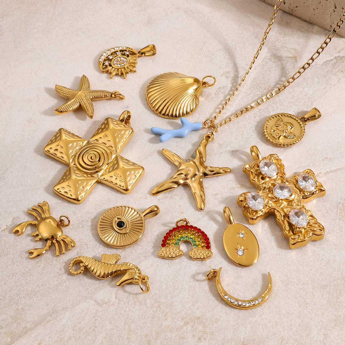 Stainless Steel Ocean Series DIY Pendants 15 Designs Available