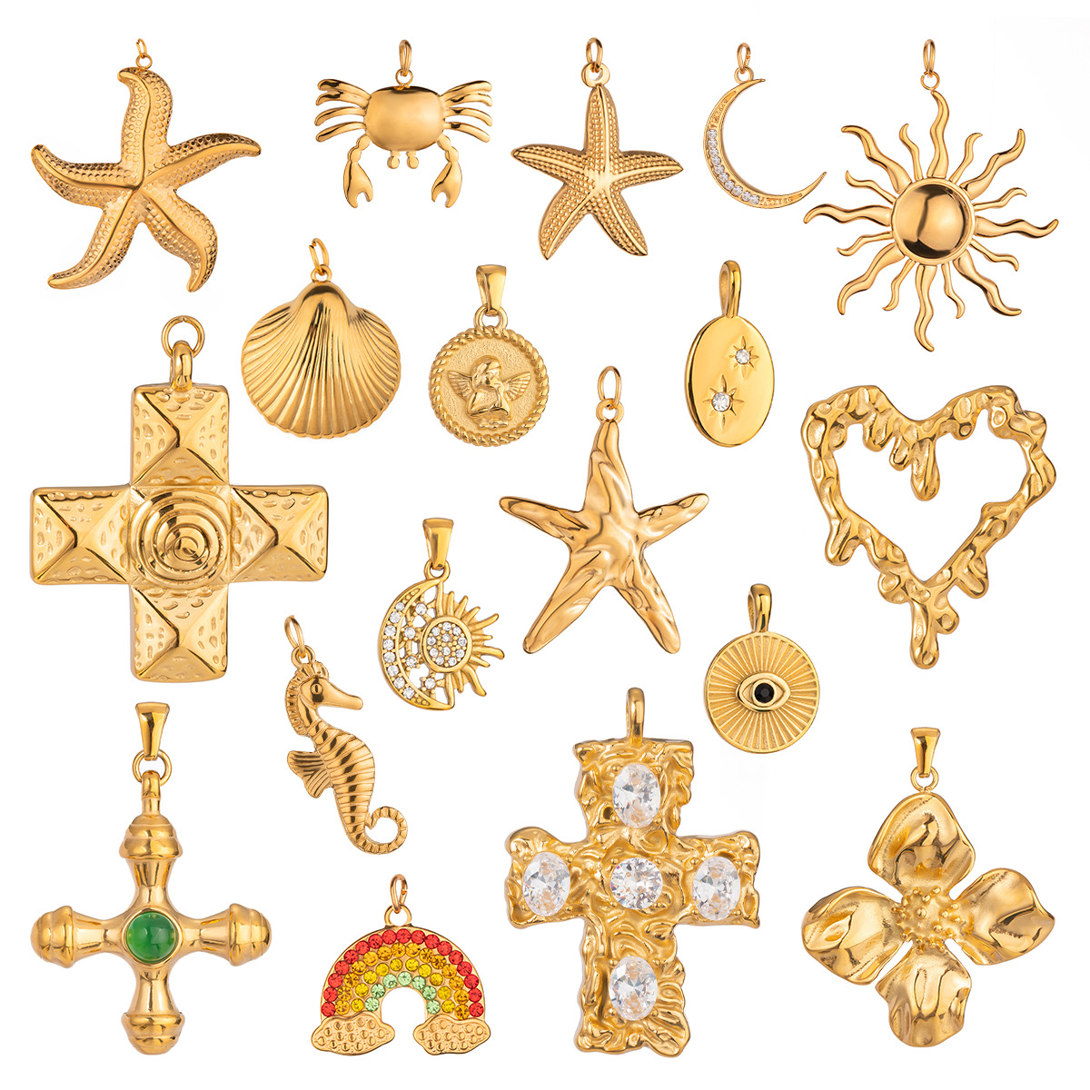 Stainless Steel Ocean Series DIY Pendants 15 Designs Available