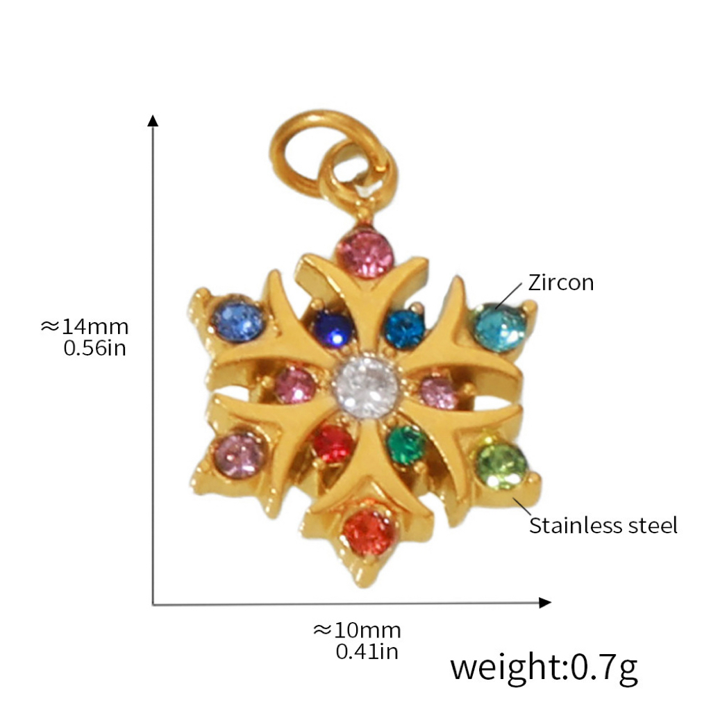 Stainless Steel Christmas Series Zircon DIY Pendants 11 Designs Available