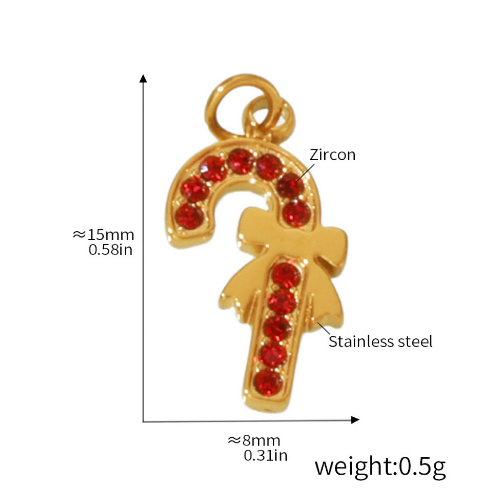 Stainless Steel Christmas Series Zircon DIY Pendants 11 Designs Available