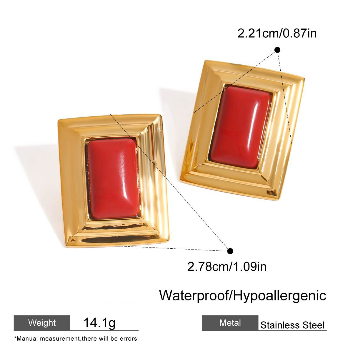 Three Styles Stainless Steel Agate Stud Earrings
