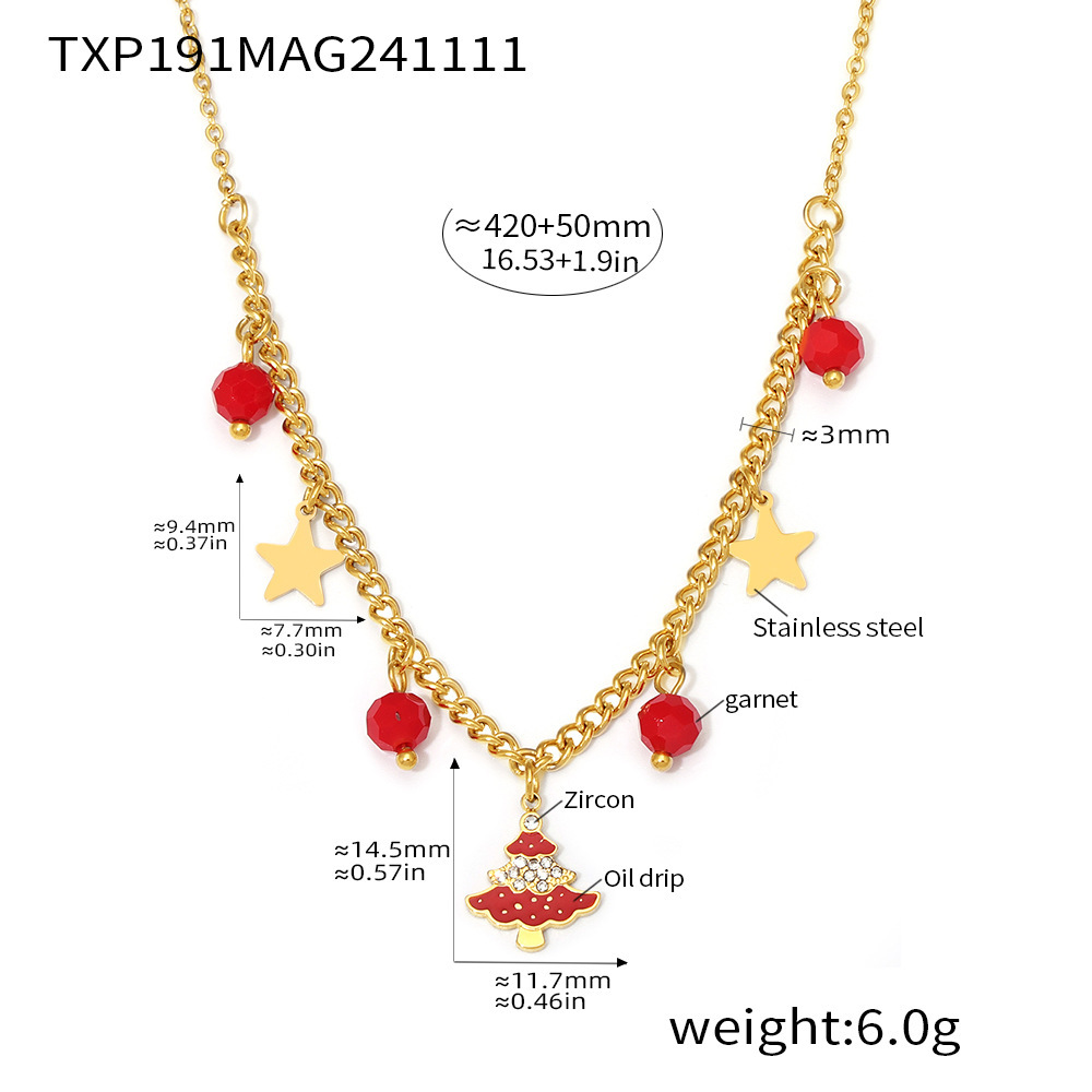Luxury Stainless Steel Necklace Bracelet and Earring Set for Christmas Gifts