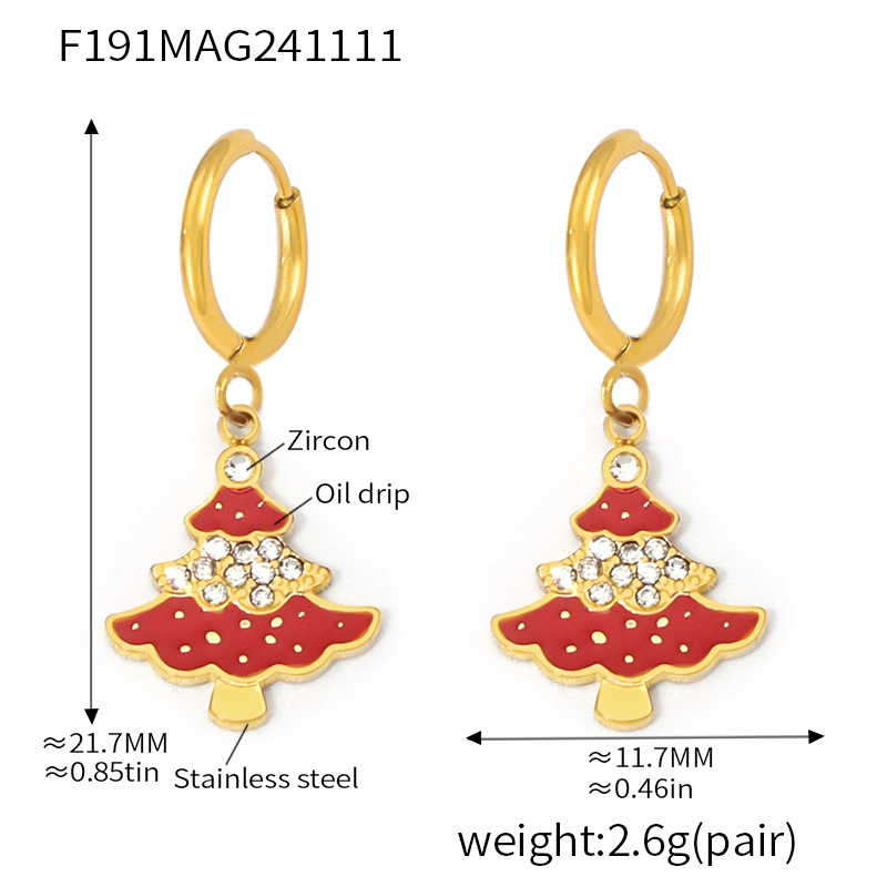 Luxury Stainless Steel Necklace Bracelet and Earring Set for Christmas Gifts