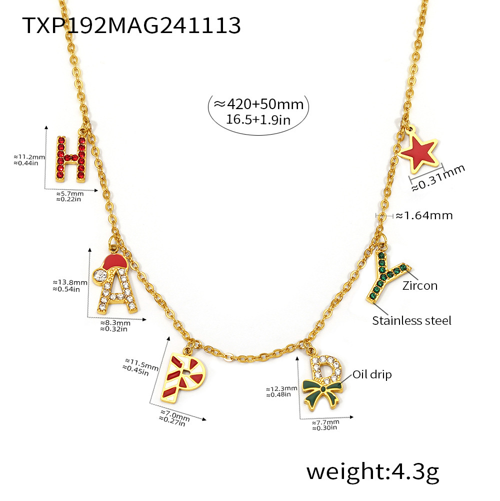 Luxury Stainless Steel Necklace Bracelet and Earring Set for Christmas Gifts