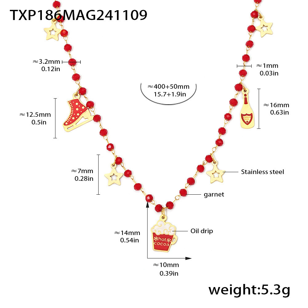 Luxury Stainless Steel Necklace Bracelet and Earring Set for Christmas Gifts