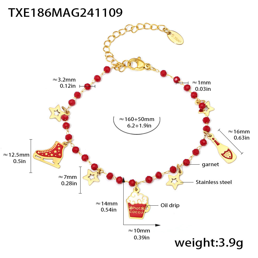Luxury Stainless Steel Necklace Bracelet and Earring Set for Christmas Gifts