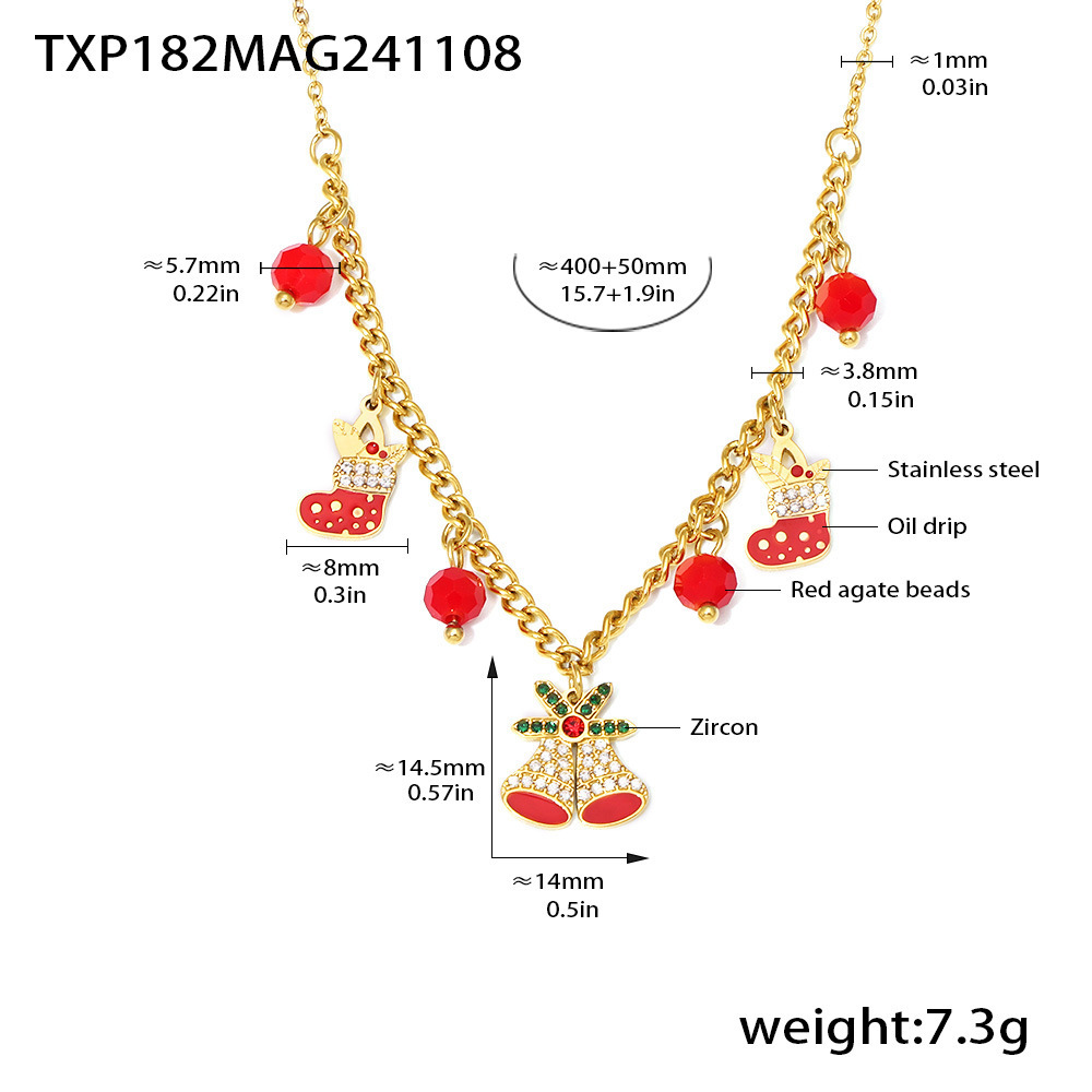 Luxury Stainless Steel Necklace Bracelet and Earring Set for Christmas Gifts