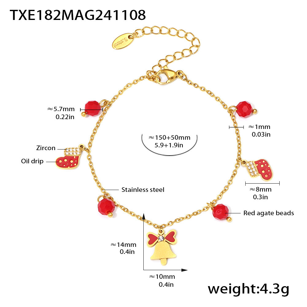 Luxury Stainless Steel Necklace Bracelet and Earring Set for Christmas Gifts
