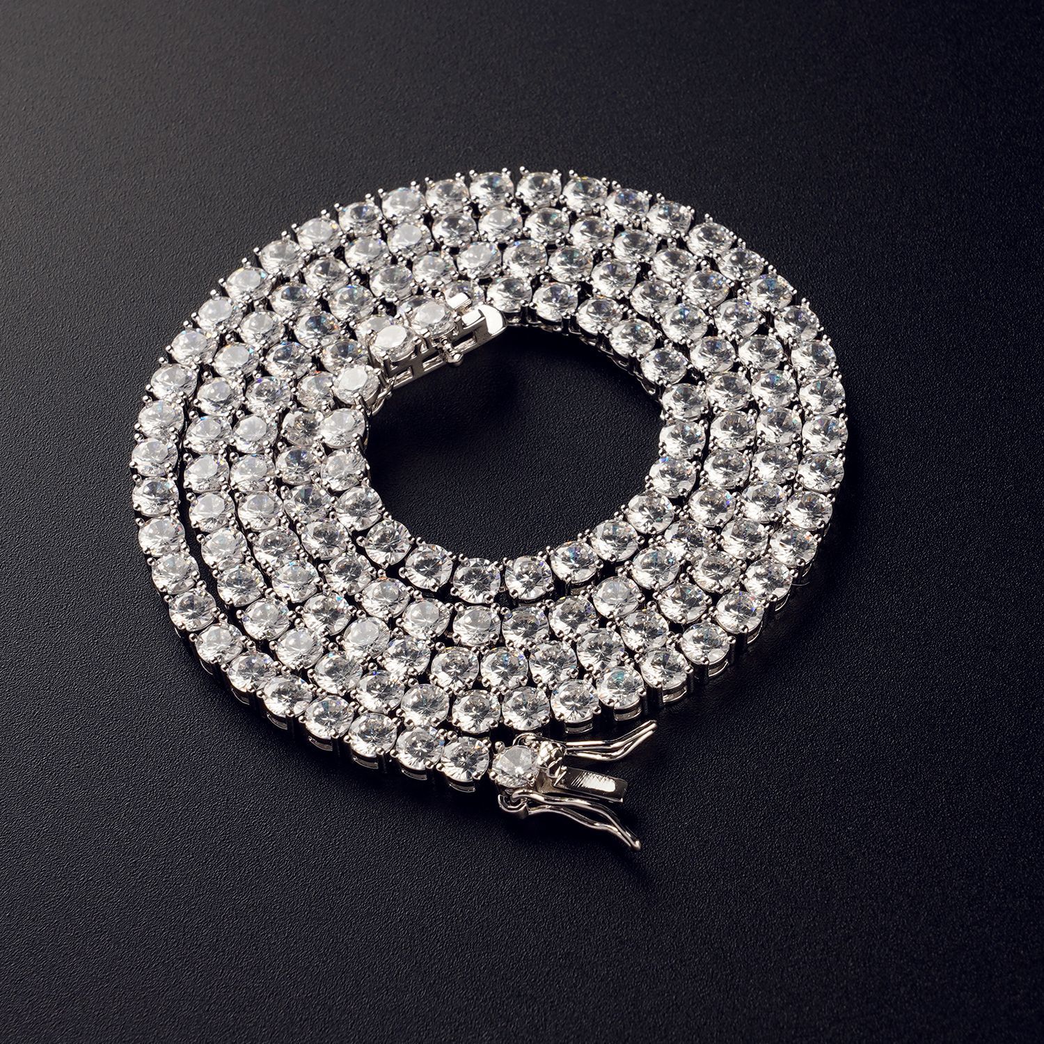 Luxury 925 Sterling Silver Tennis Chain with Zircon Stones Available in 2mm 3mm 4mm 5mm