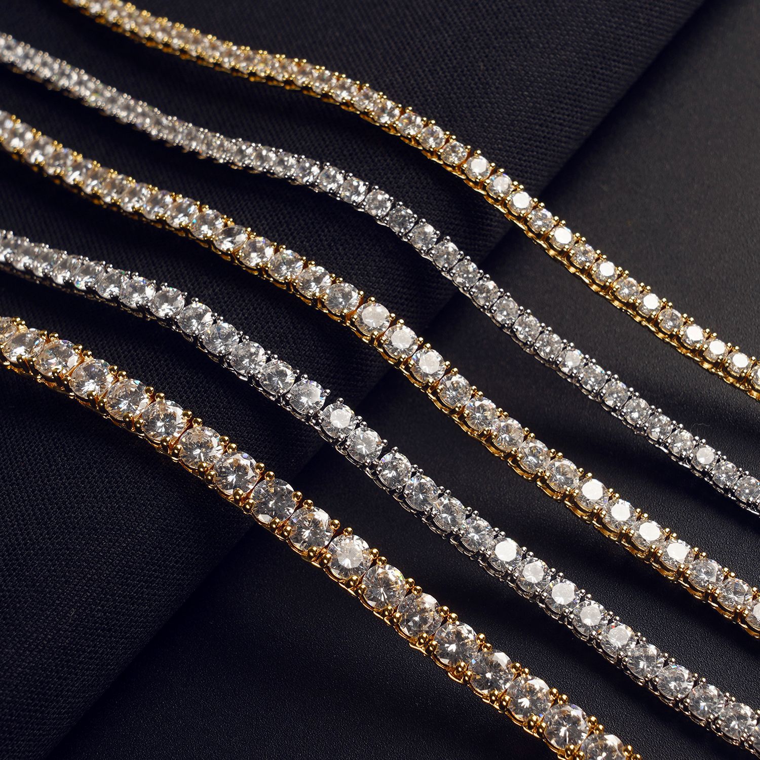 Luxury 925 Sterling Silver Tennis Chain with Zircon Stones Available in 2mm 3mm 4mm 5mm
