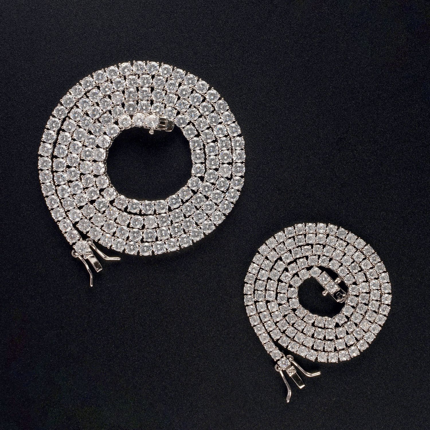 Luxury 925 Sterling Silver Tennis Chain with Zircon Stones Available in 2mm 3mm 4mm 5mm