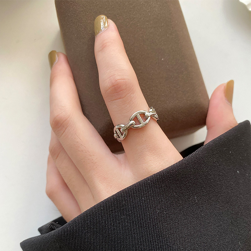 18K Gold Plated Stainless Steel Pig Nose Design Ring Non Tarnish Titanium Steel Size 4 to 9