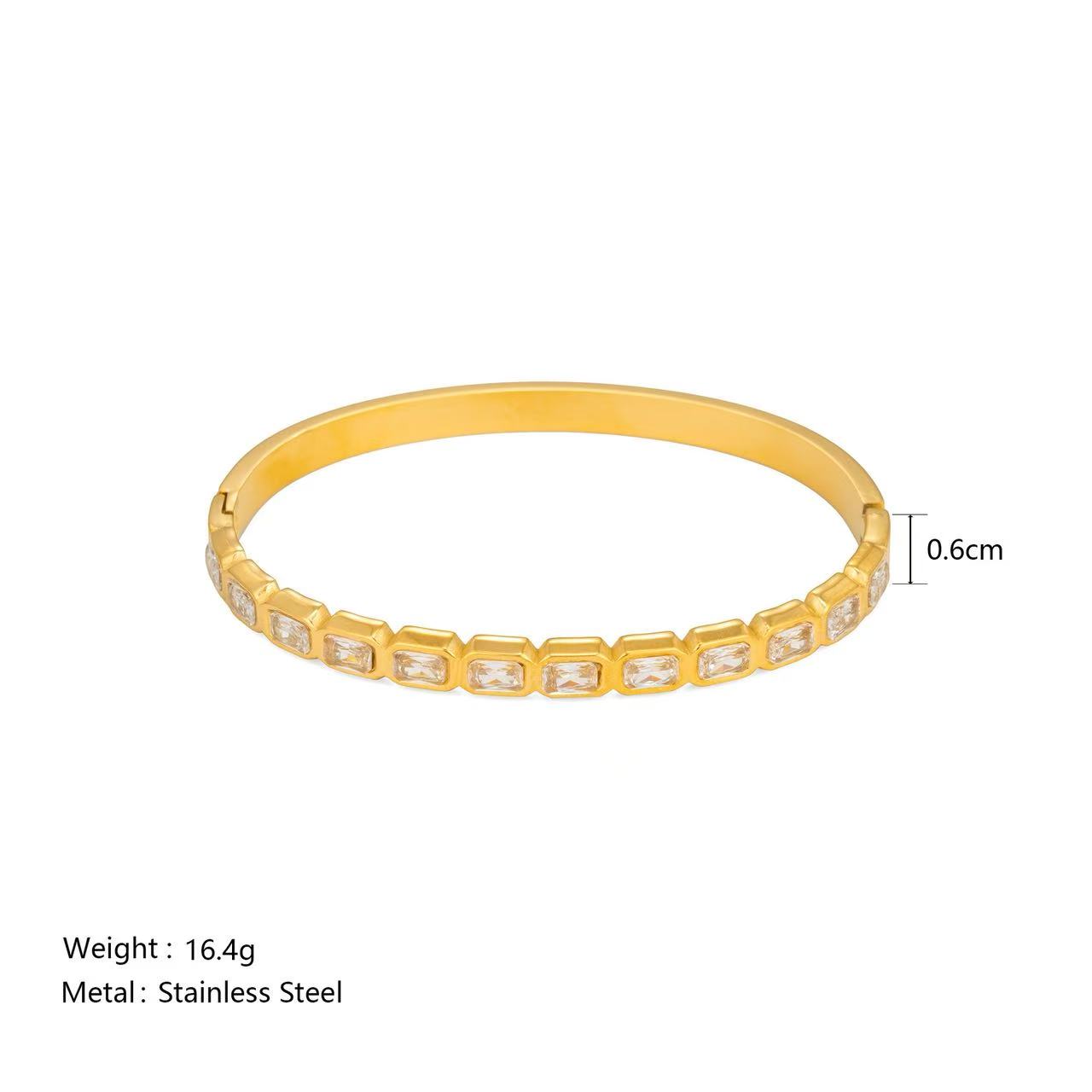 18K Gold Stainless Steel Three Piece Stackable Bracelet Popular Design