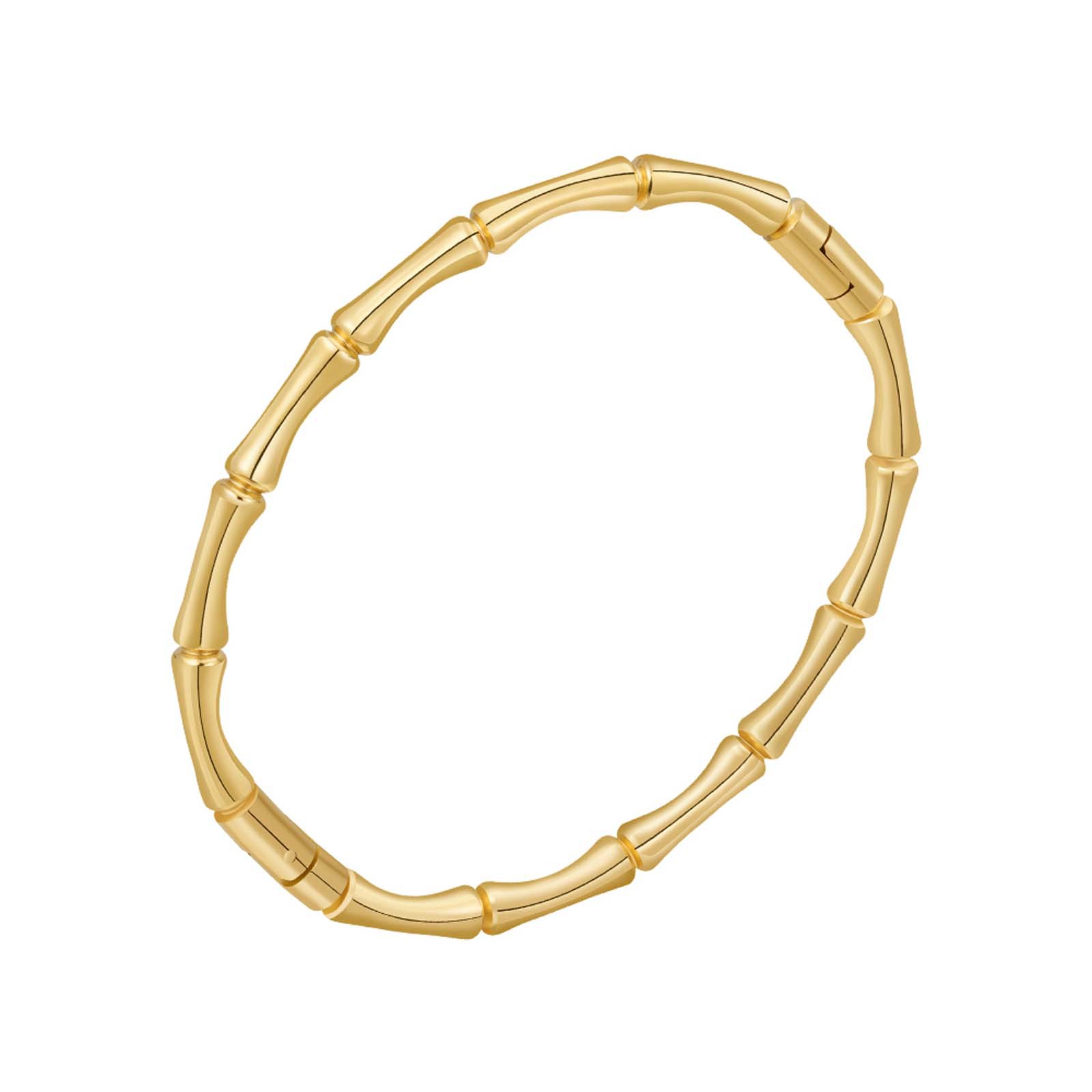 18K Gold Plated Titanium Steel Bamboo Bracelets Four Styles
