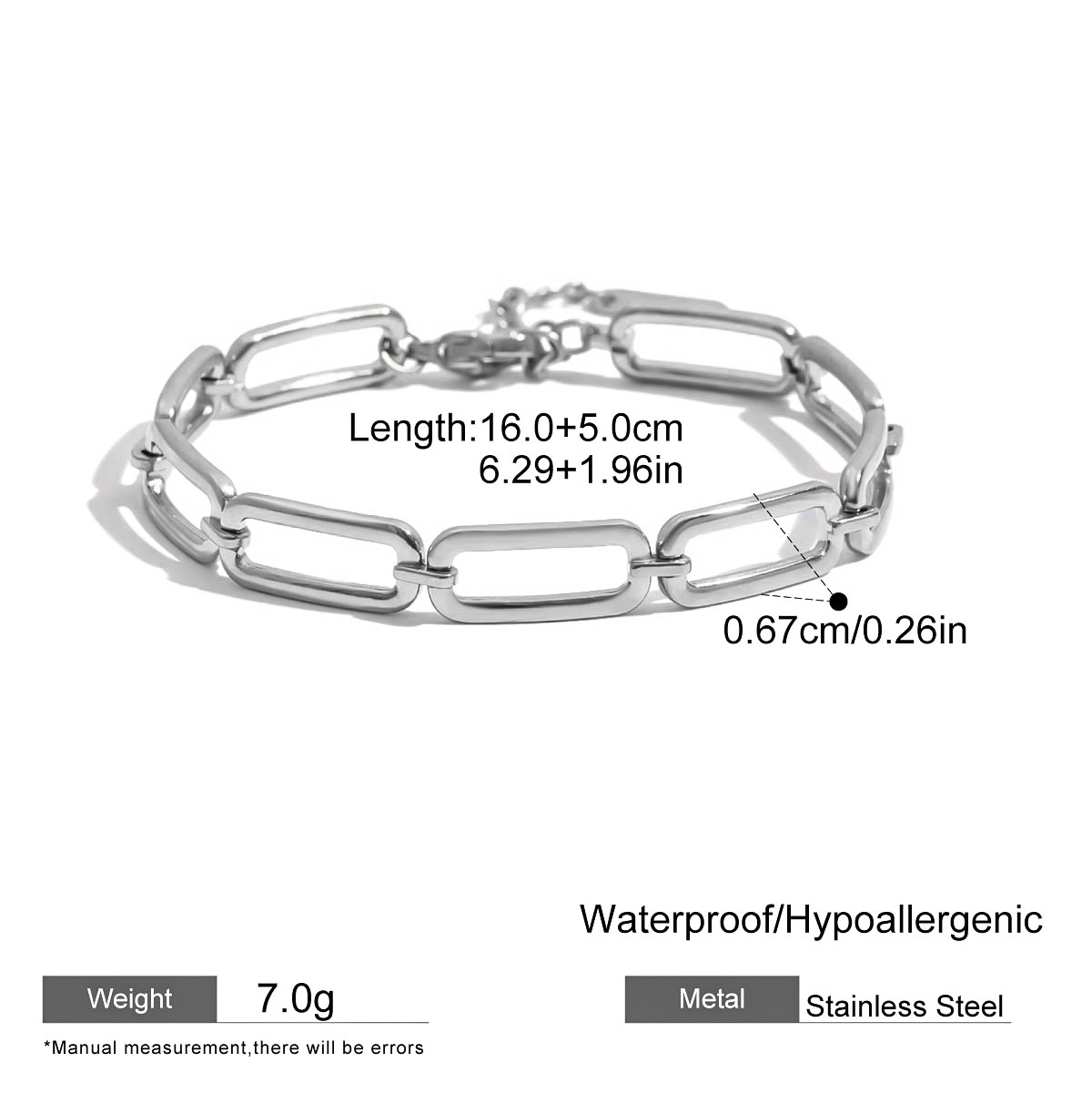 Five Designs Stainless Steel Silver Bracelet Non Tarnish Luxury Style