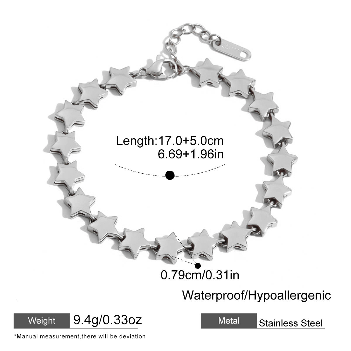 Five Designs Stainless Steel Silver Bracelet Non Tarnish Luxury Style