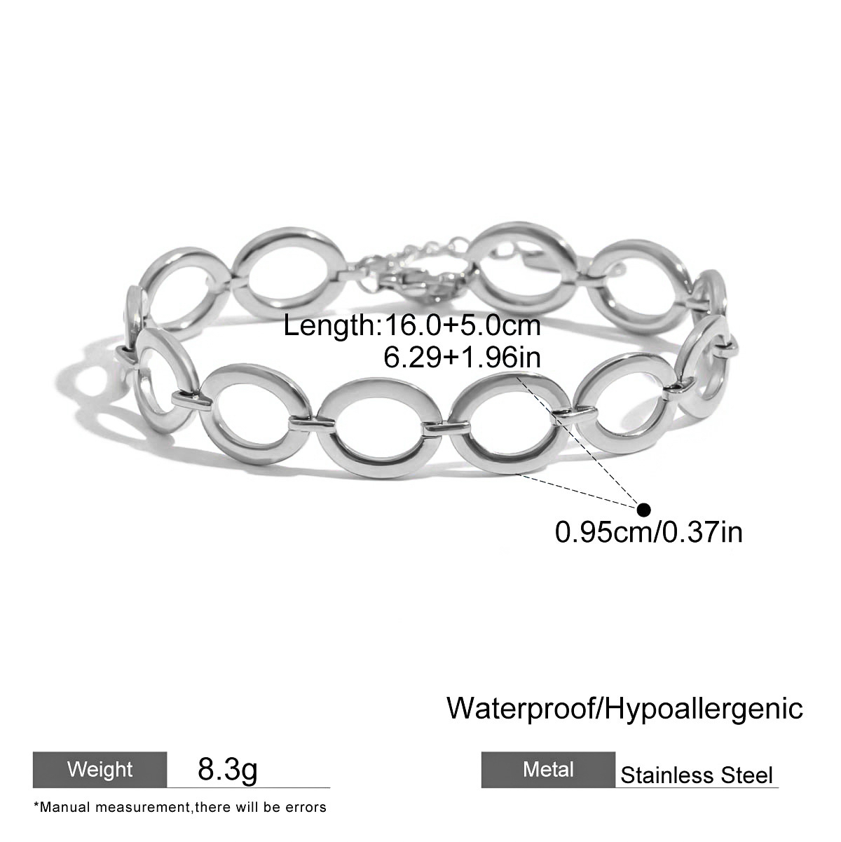 Five Designs Stainless Steel Silver Bracelet Non Tarnish Luxury Style