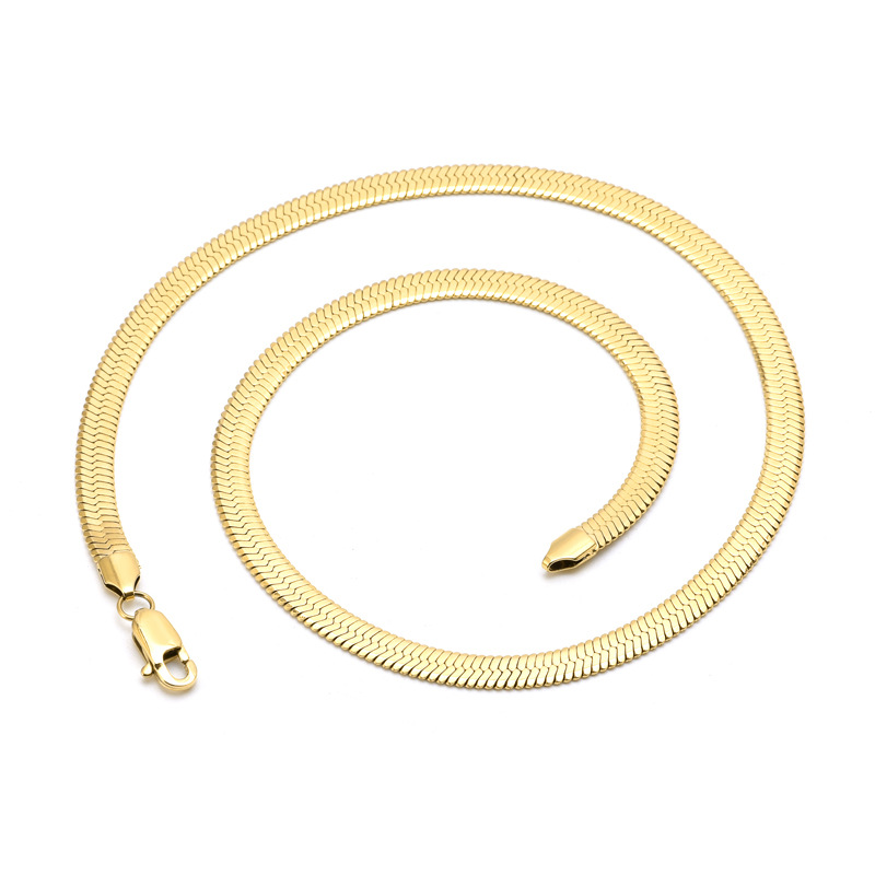 Stainless Steel Herringbone Blade Necklace 6.5mm Customizable Logo