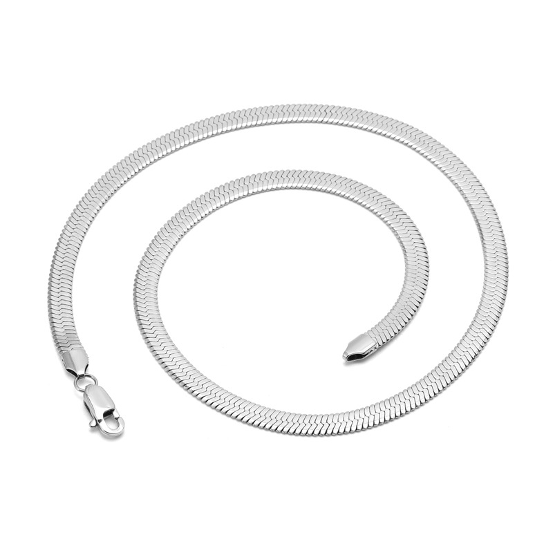 Stainless Steel Herringbone Blade Necklace 6.5mm Customizable Logo