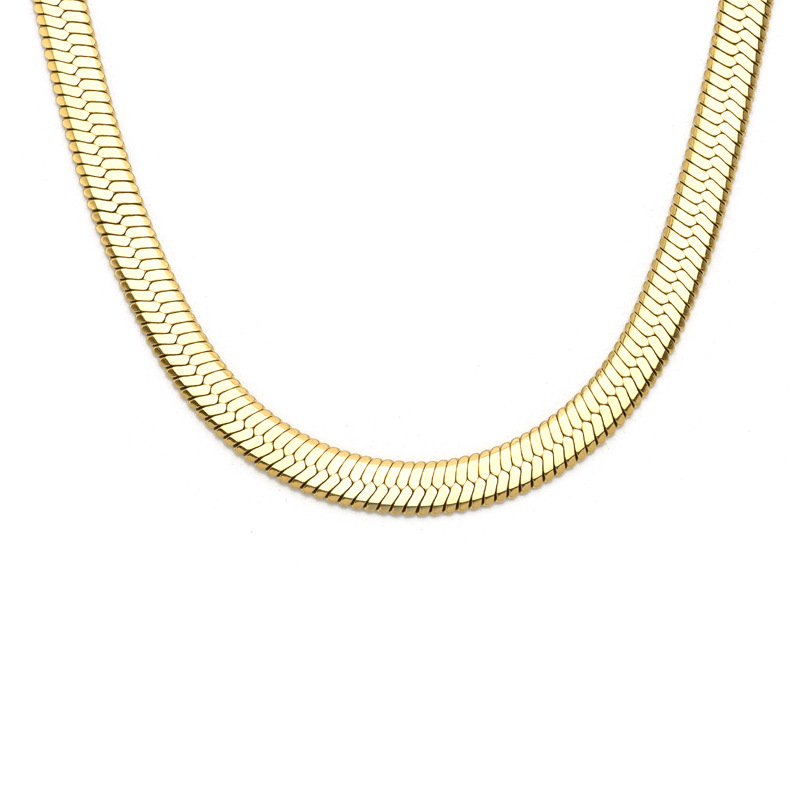 Stainless Steel Herringbone Blade Necklace 6.5mm Customizable Logo