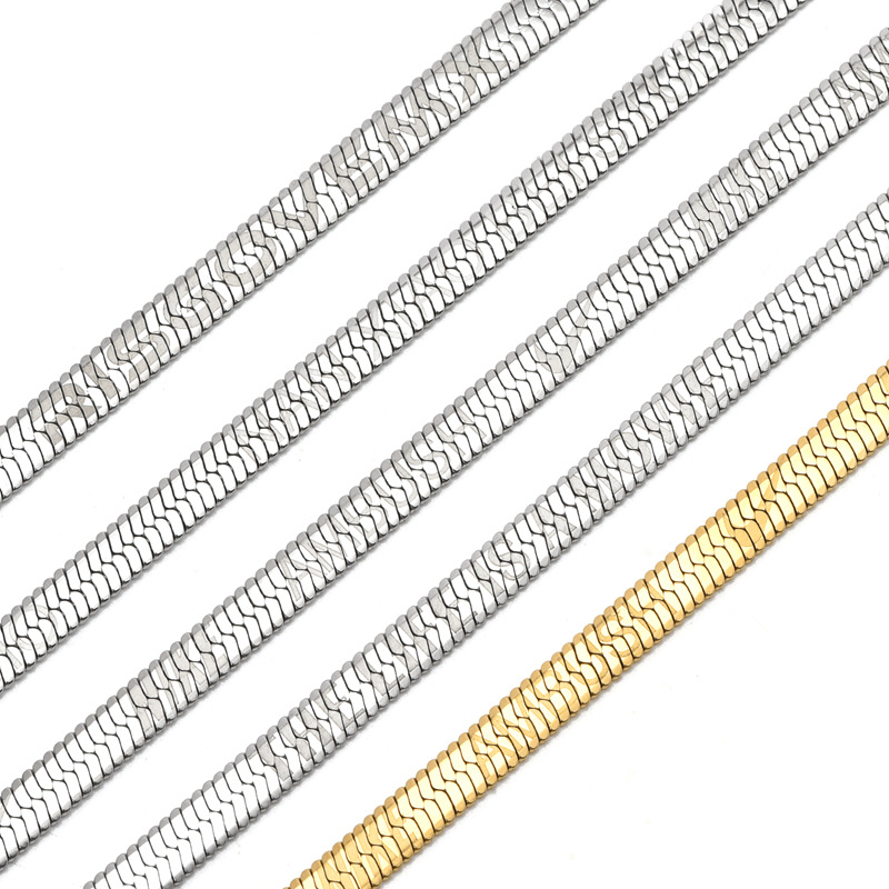 Stainless Steel Herringbone Blade Necklace 6.5mm Customizable Logo