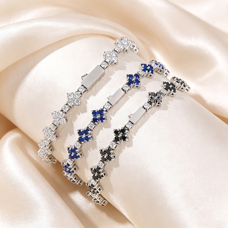 Luxury Full Zirconia Clover Tennis Chain Bracelet Available in Three Colors