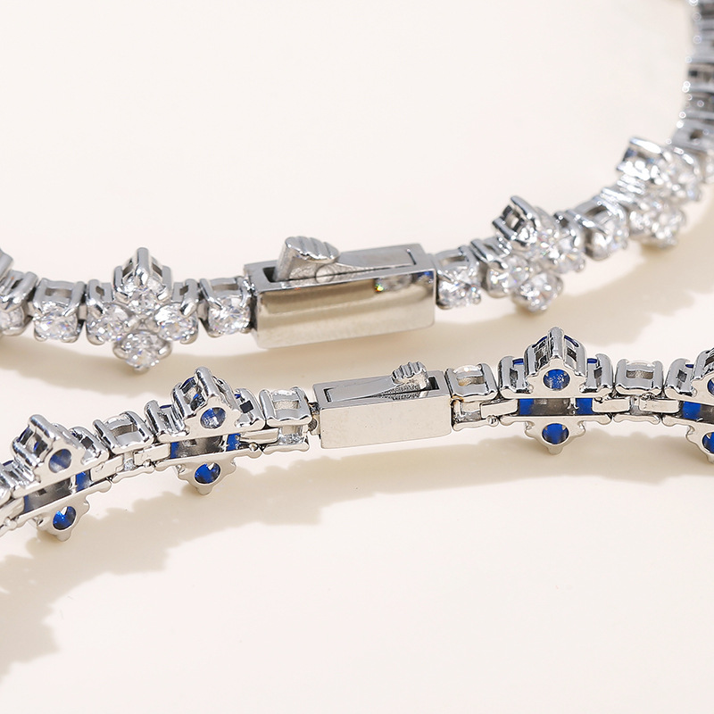 Luxury Full Zirconia Clover Tennis Chain Bracelet Available in Three Colors