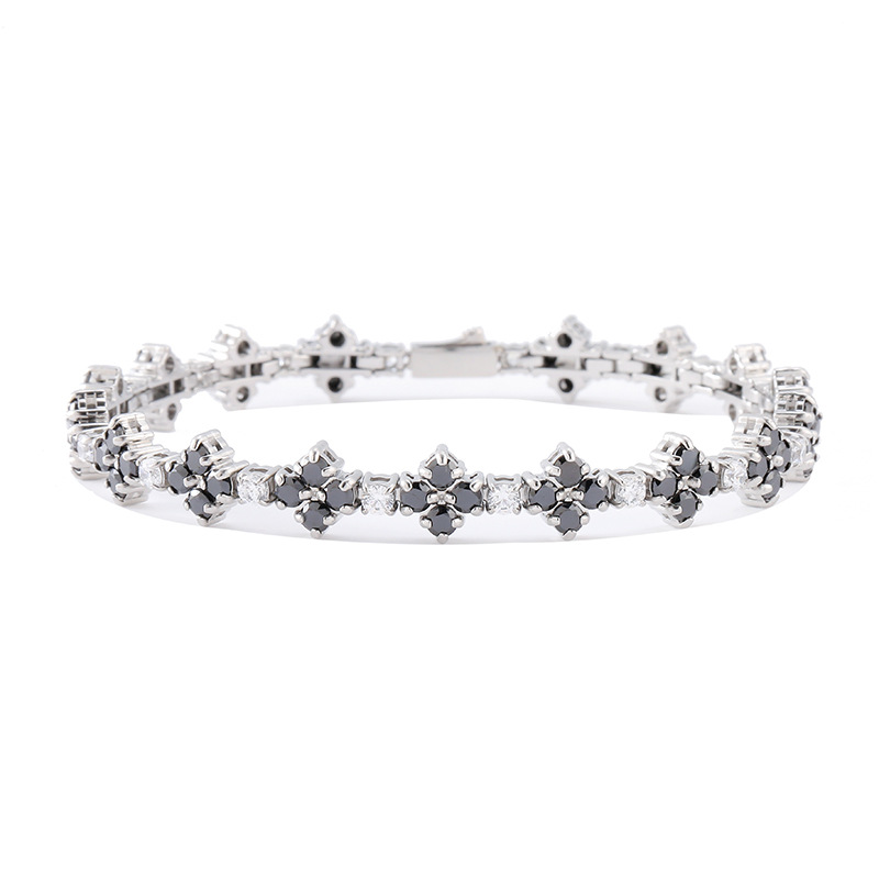 Luxury Full Zirconia Clover Tennis Chain Bracelet Available in Three Colors