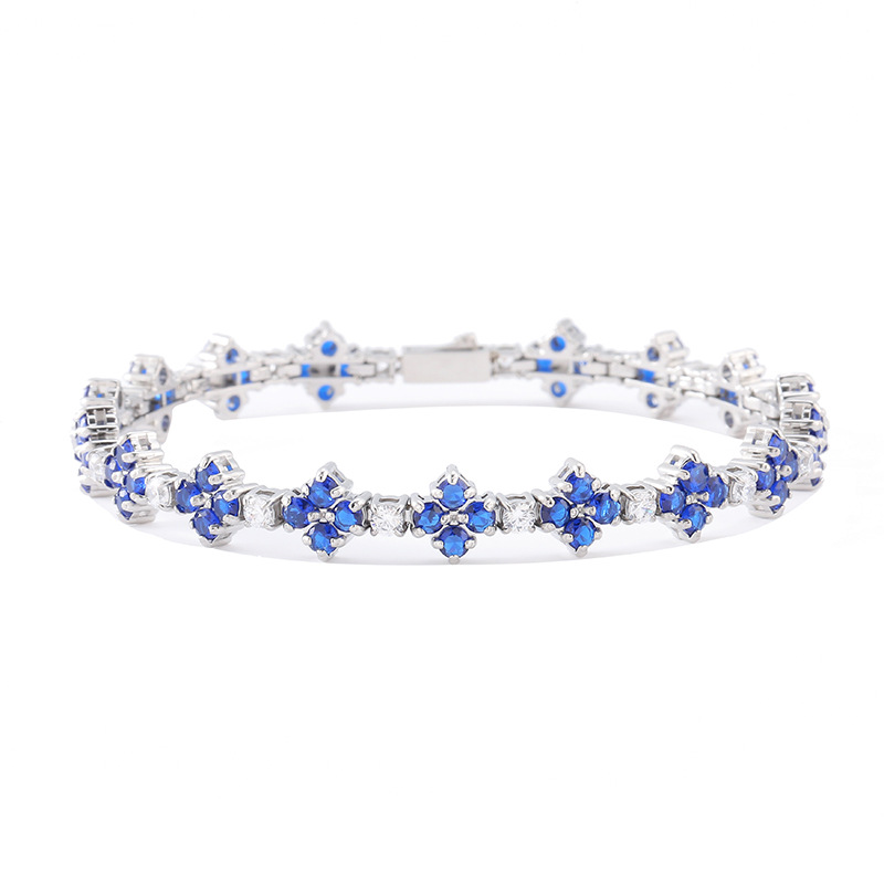Luxury Full Zirconia Clover Tennis Chain Bracelet Available in Three Colors