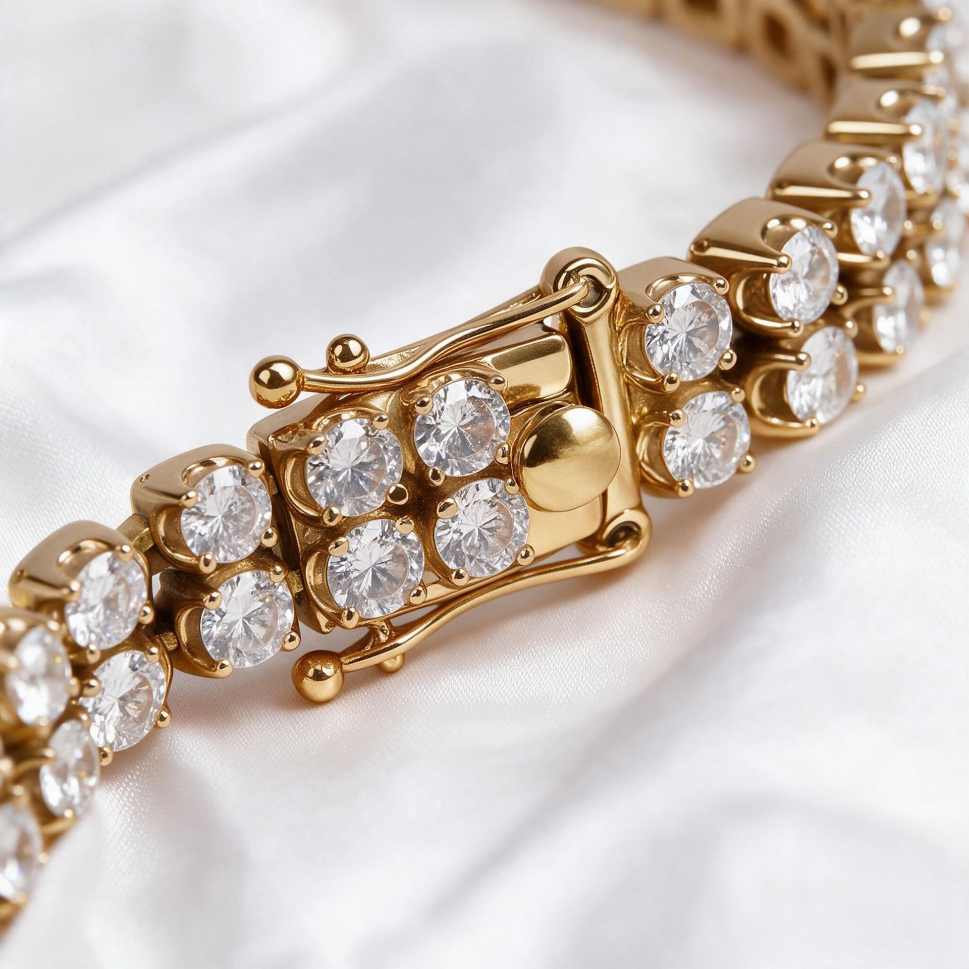 Stainless Steel Double Row Full Zirconia Tennis Bracelet