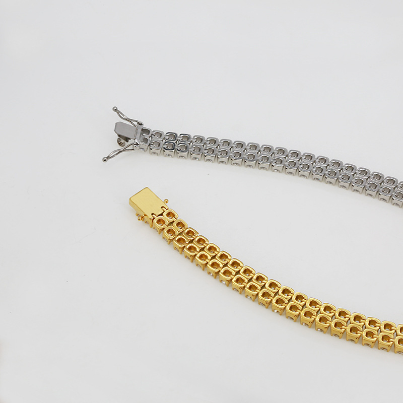 Stainless Steel Double Row Full Zirconia Tennis Bracelet